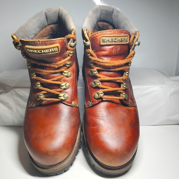 Skechers Mens Brown Leather Boots Size 10- A+ Condition - Picture 4 of 7